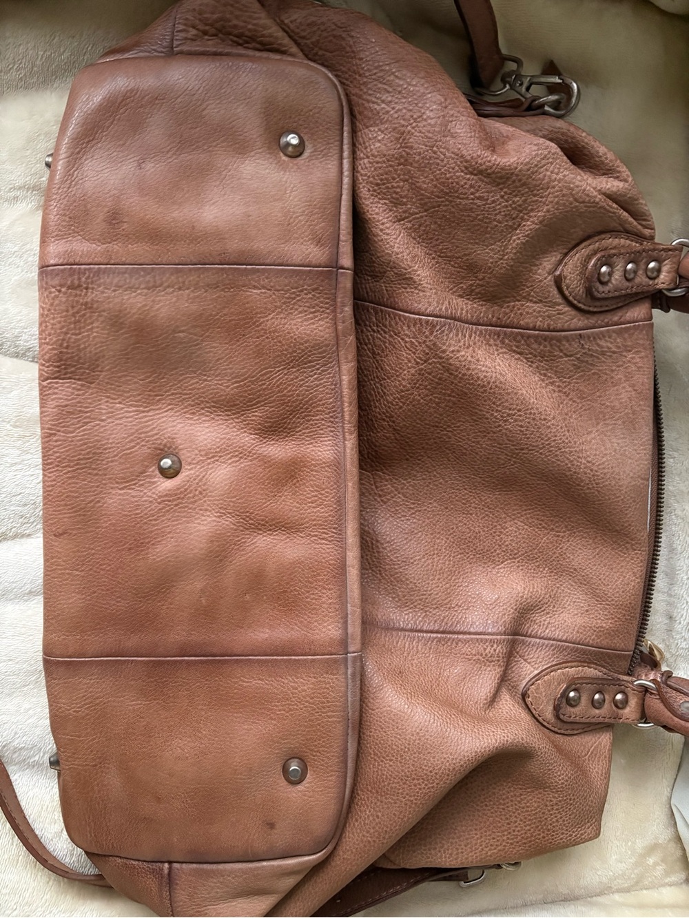 We The Free Brown Leather Tote with Charm - Picture 6 of 16
